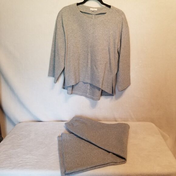 Nap S Loungewear Set Sweatshirt Relaxed Pants Wide Leg Cropped Athleisure Active - Picture 1 of 10